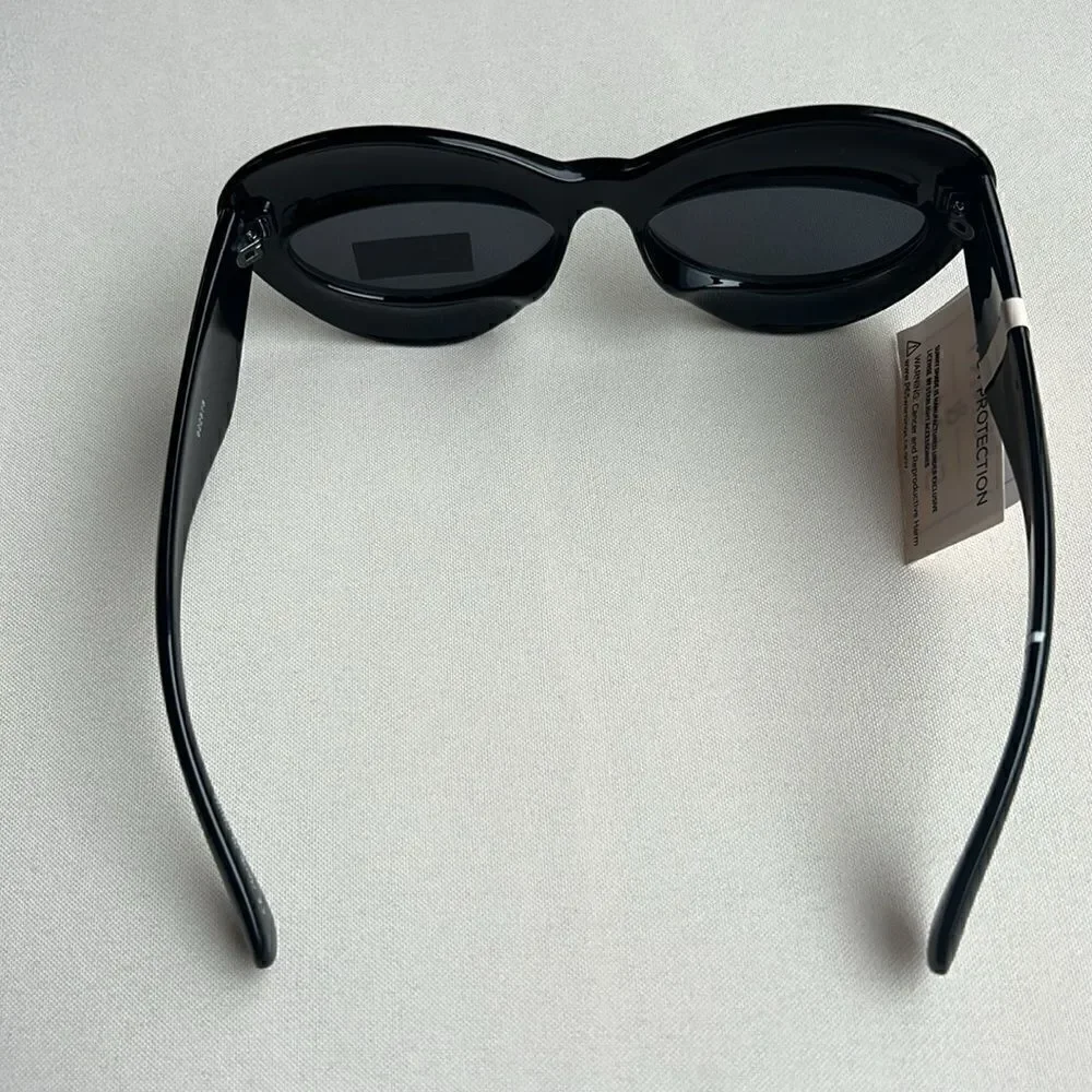 Inflated Cat Eye Black Sunglasses